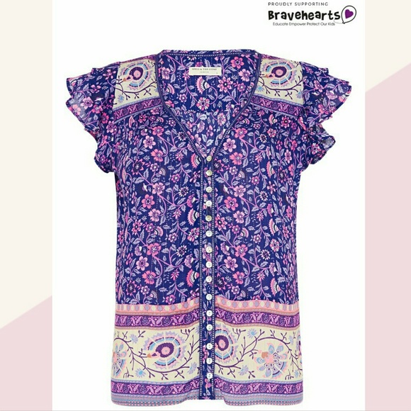 New spell dahlia Bravehearts short sleeve blouse S - Picture 2 of 8